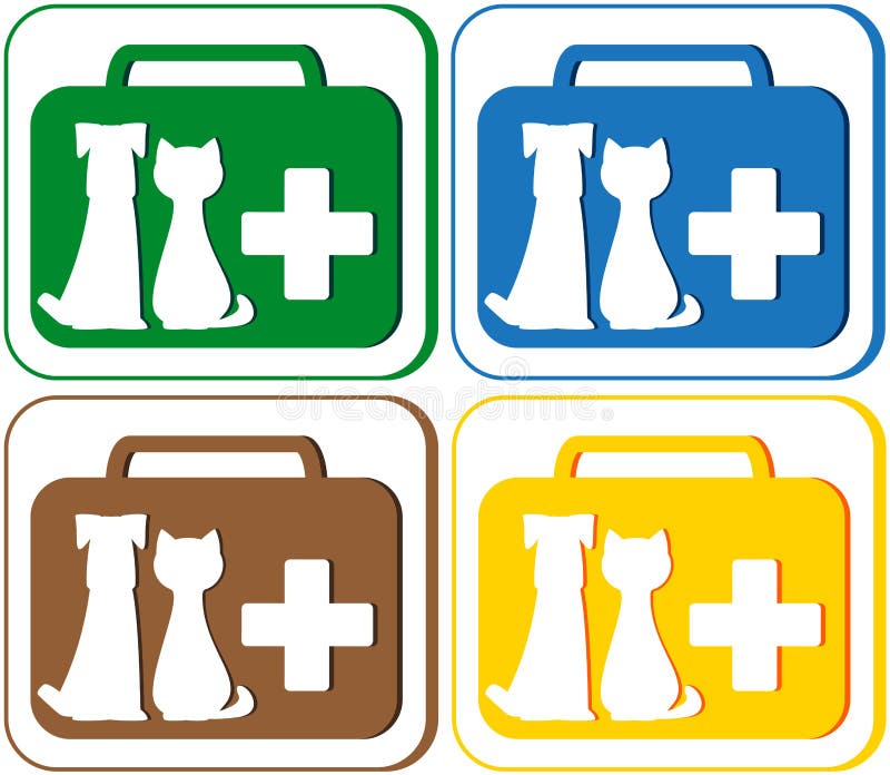 Z portfolio weterynaryjny symbol i z zwierzę domowe pies ilustracja wektor Z portfolio weterynaryjny symbol i z zwierzę domowe pies ilustracja wektor