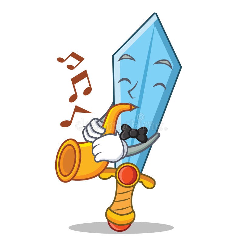 Z tubowym kordzika charakteru kreskówki stylem royalty ilustracja Z tubowym kordzika charakteru kreskówki stylem royalty ilustracja