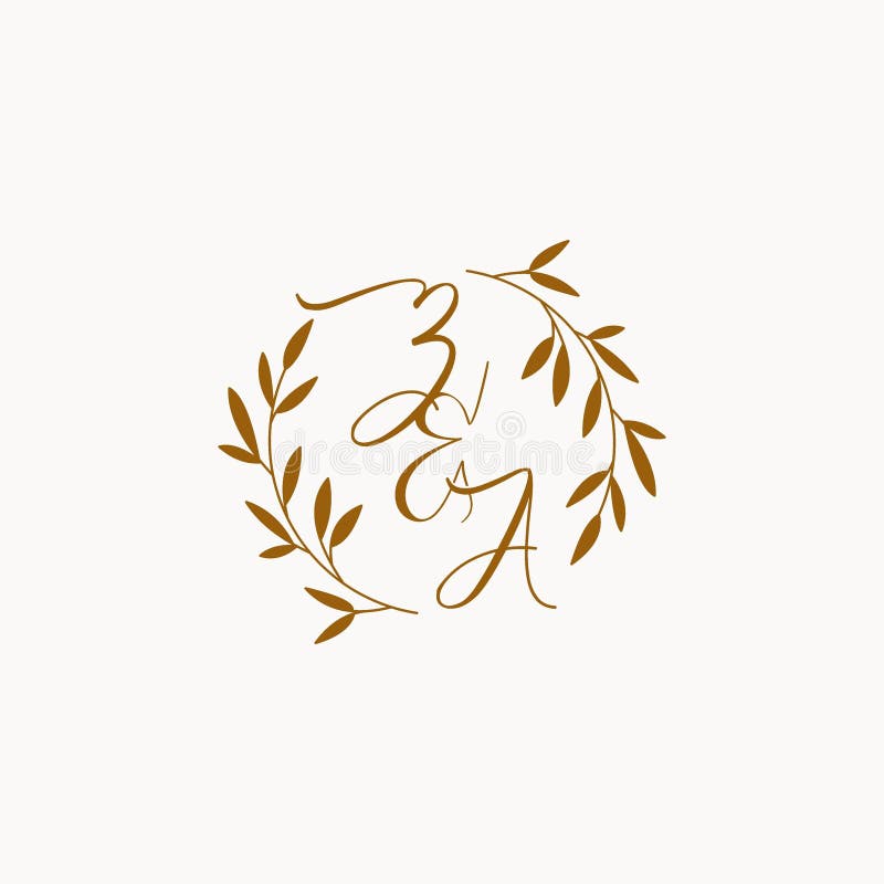ZA initial wedding monogram logo stock illustration