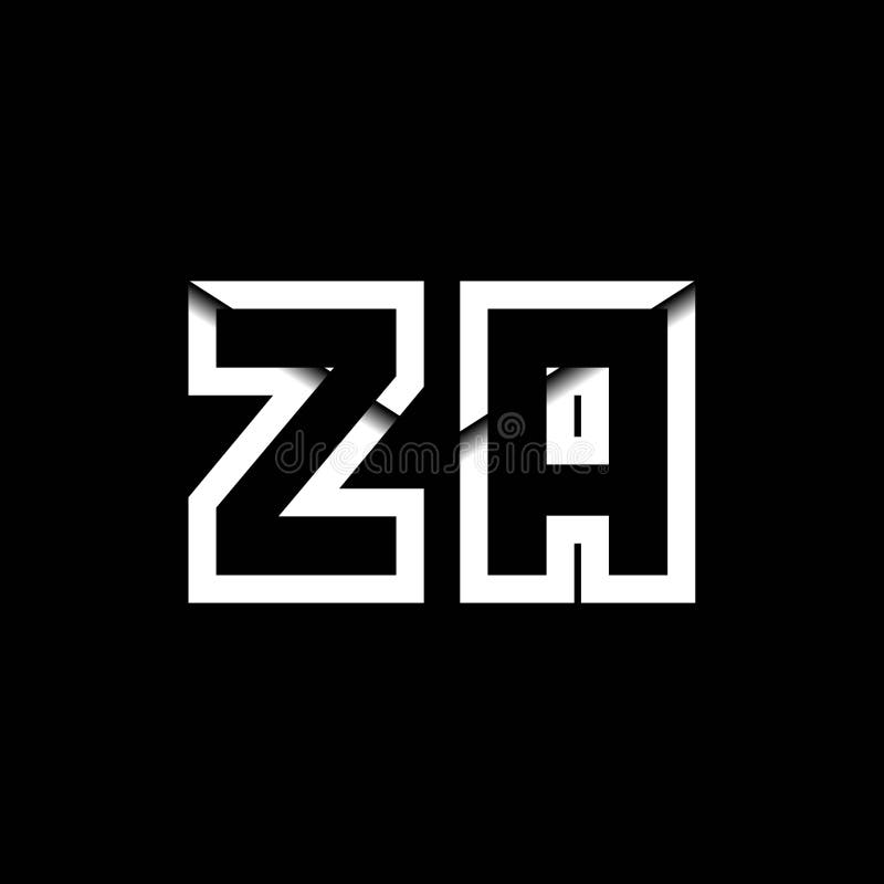 ZA Monogram Envelope Shape Style royalty free illustration