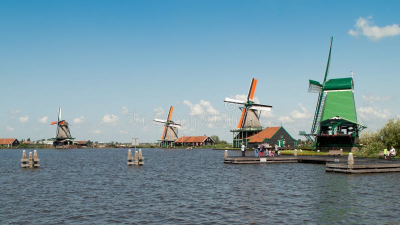 Zaanse Schans wiatraczki fotografia stock Zaanse Schans wiatraczki fotografia stock