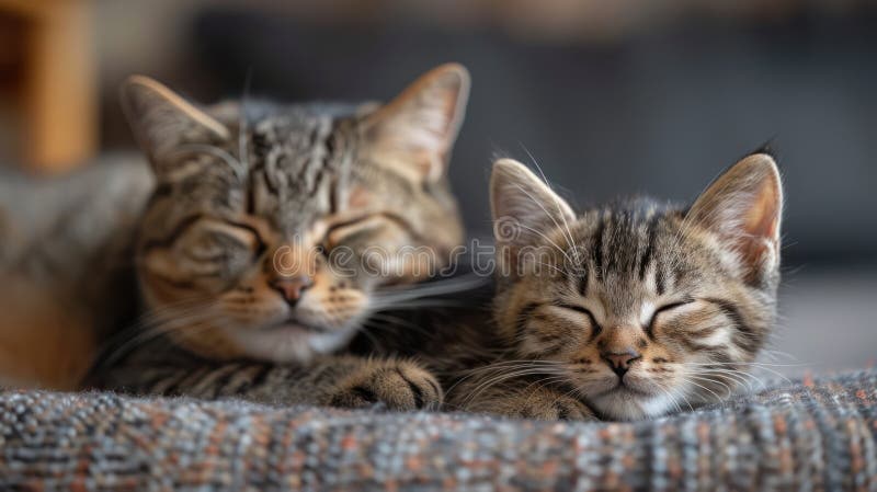 Zabawny duet feline : wiązanie kotów i kotów w świetle słonecznym ilustracja wektor