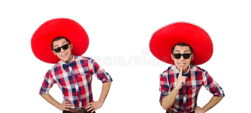 Zabawny meksykan z sombrero w koncepcji obrazy stock Zabawny meksykan z sombrero w koncepcji obrazy stock