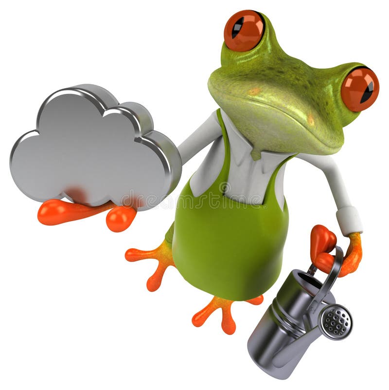 Zabawy żaby ogrodniczka - 3D ilustracja ilustracji