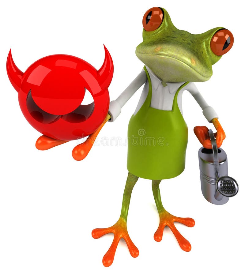 Zabawy żaby ogrodniczka - 3D ilustracja ilustracja wektor