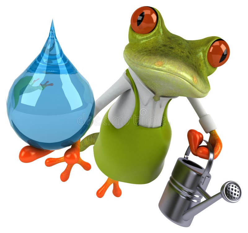 Zabawy żaby ogrodniczka - 3D ilustracja ilustracja wektor
