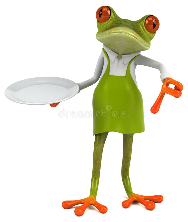 Zabawy żaby ogrodniczka - 3D ilustracja ilustracja wektor