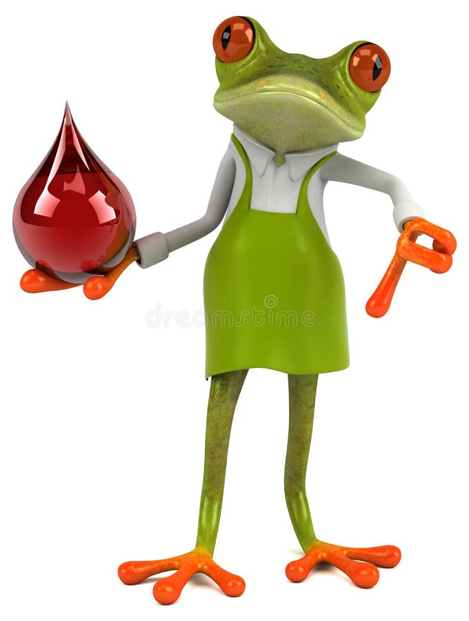 Zabawy żaby ogrodniczka - 3D ilustracja royalty ilustracja
