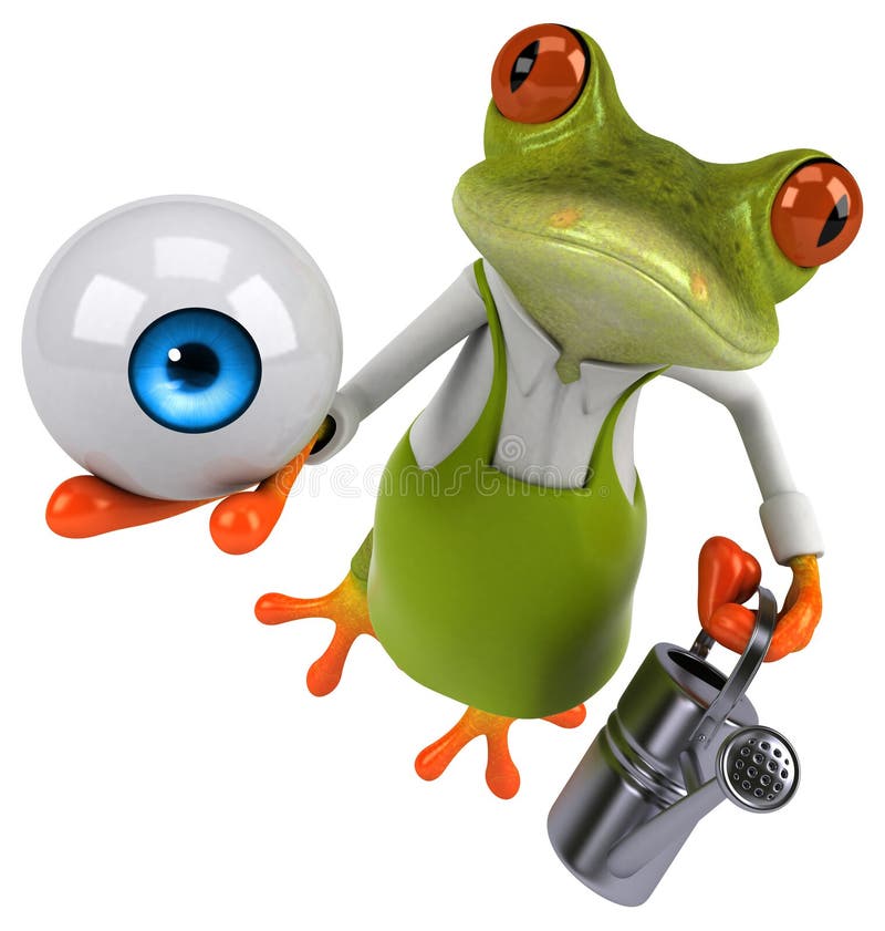 Zabawy żaby ogrodniczka - 3D ilustracja ilustracja wektor