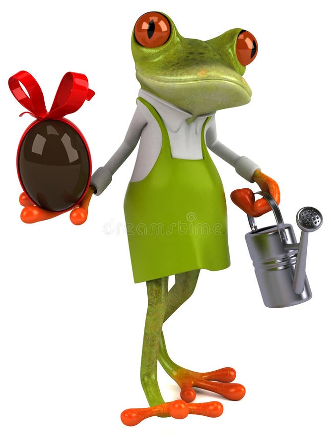 Zabawy żaby ogrodniczka - 3D ilustracja ilustracji
