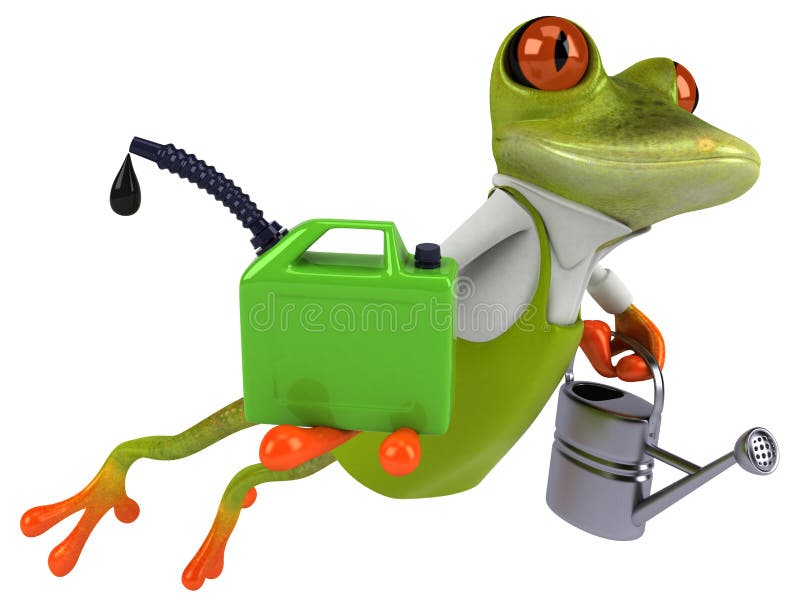 Zabawy żaby ogrodniczka - 3D ilustracja ilustracja wektor