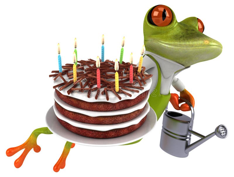 Zabawy żaby ogrodniczka - 3D ilustracja ilustracja wektor