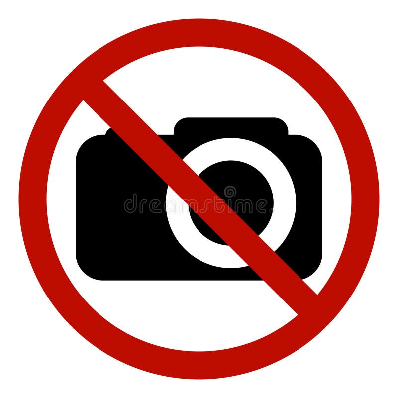 Zabraniający szyldowej fotografii wideo strzelaninę zabraniającą, wektor żadny fotografia, znak ostrzegawczy no strzelać, czerwon