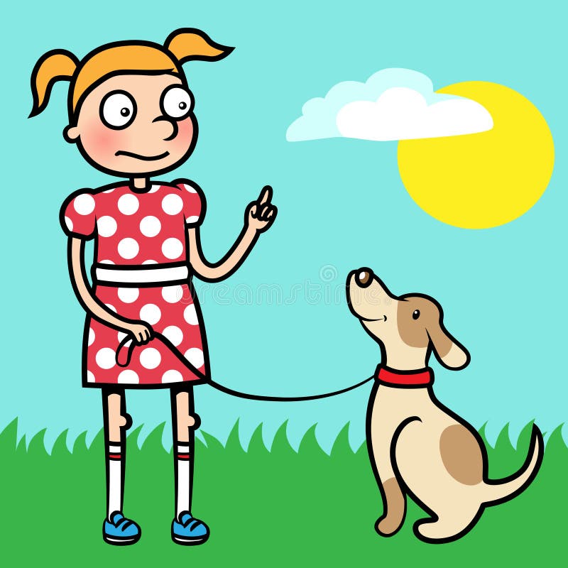 zachowywający się psi dziewczyny posłuszeństwa szkolenia well ilustracji zachowywający się psi dziewczyny posłuszeństwa szkolenia well ilustracji
