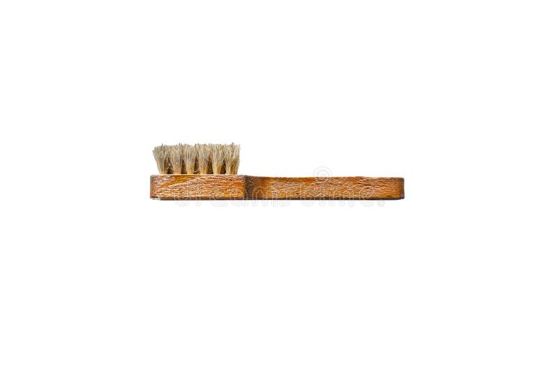 Zachte borstel van varkenshaar met een houten handvat, geïsoleerd op een witte achtergrond met een het knippen weg stock afbeelding Zachte borstel van varkenshaar met een houten handvat, geïsoleerd op een witte achtergrond met een het knippen weg stock afbeelding