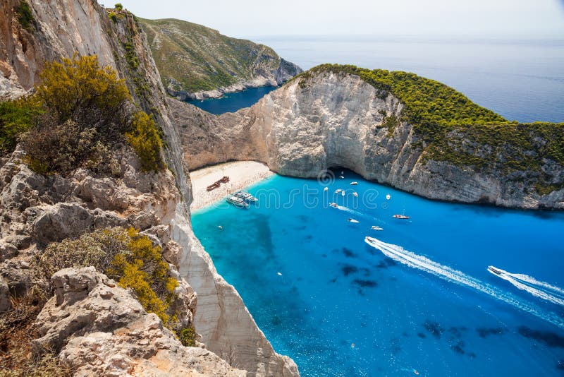 Zacinto Baia Del Naufragio Fotografia Stock Immagine di famoso