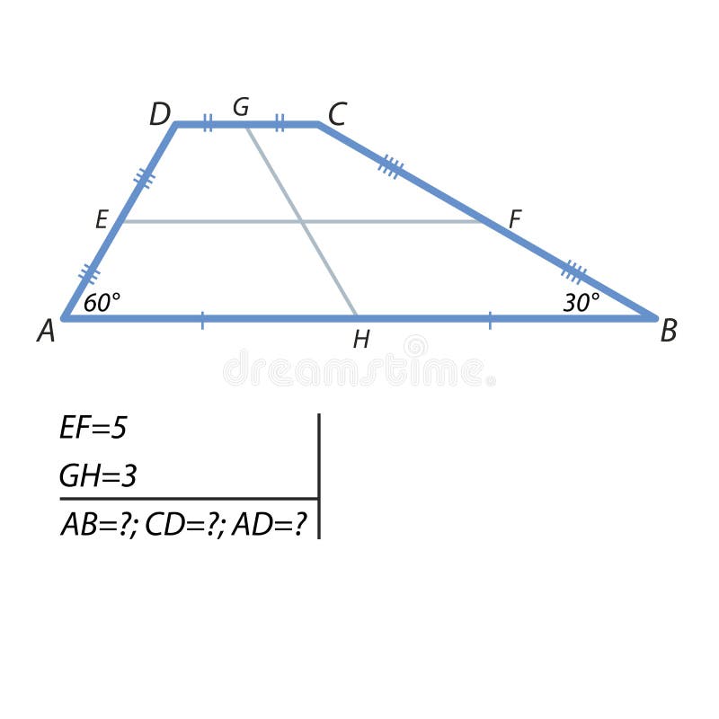 Zadanie znajdować bazę przy stroną trapezoid i ilustracji Zadanie znajdować bazę przy stroną trapezoid i ilustracji
