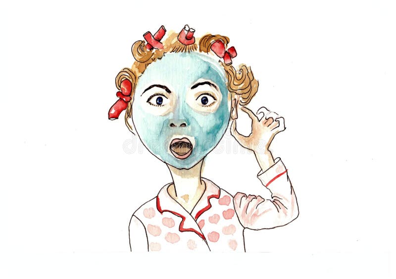 Zadziwia kobiety maskę ilustracja wektor Zadziwia kobiety maskę ilustracja wektor