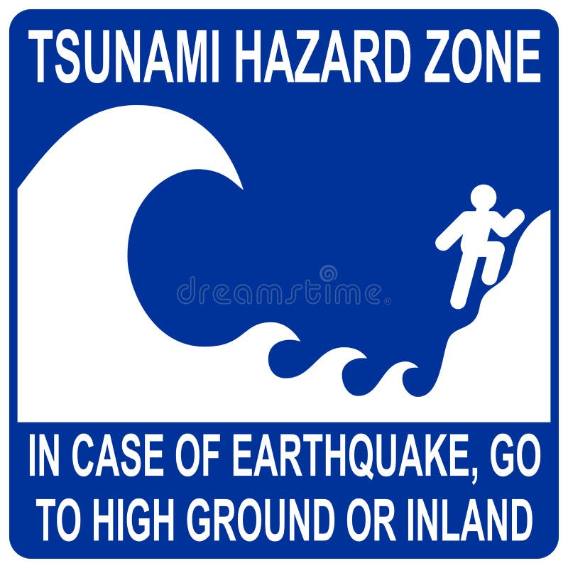 Zagrożenia znaka tsunami strefa