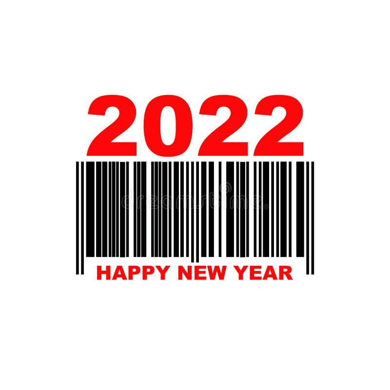 2022. Zahlen und Strichcode auf weißem Hintergrund. Konzept für das neue Jahr 2022. d stock abbildung