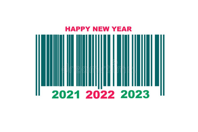 202120222023. Zahlen und Strichcode auf weißem Hintergrund. Konzept für das neue Jahr 2022 vektor abbildung