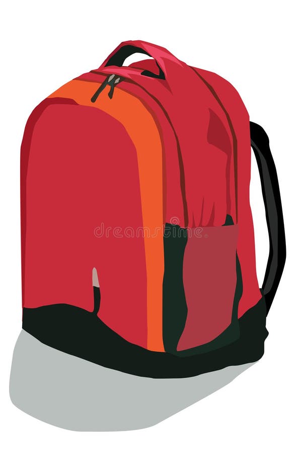 zaino Rosso-nero su un fondo bianco illustrazione vettoriale zaino Rosso-nero su un fondo bianco illustrazione vettoriale