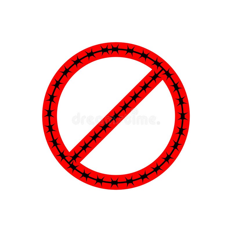 Zakazu znak drut kolczasty Zabroneni ogrodzenia