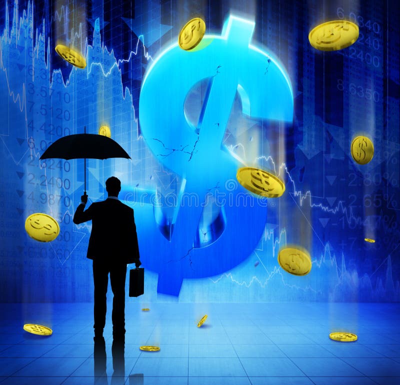 Zaken Person Facing Financial Crisis royalty-vrije stock afbeelding Zaken Person Facing Financial Crisis royalty-vrije stock afbeelding