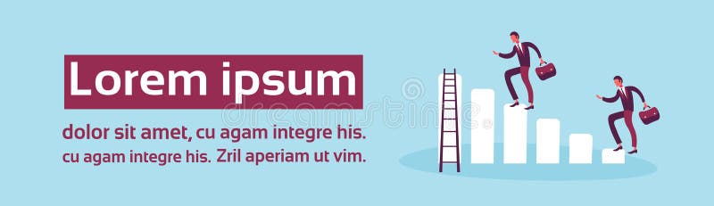 Zakenlieden die op de grafiekteam van laddertreden het financiële het werk vlak beklimmen horizontale concept van het de concurre stock illustratie Zakenlieden die op de grafiekteam van laddertreden het financiële het werk vlak beklimmen horizontale concept van het de concurre stock illustratie