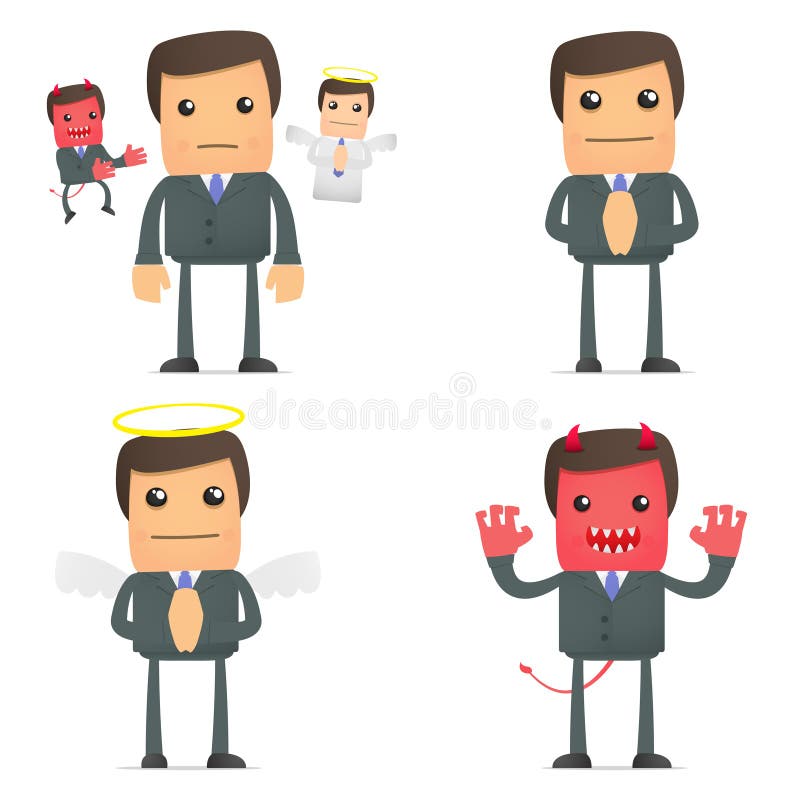 Set of funny cartoon businessman in various poses for use in presentations, etc. Set of funny cartoon businessman in various poses for use in presentations, etc.