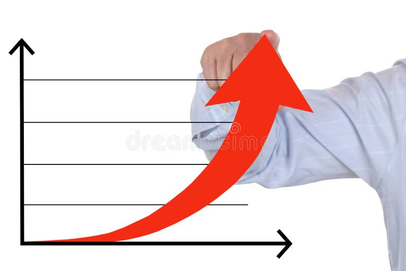 Zakenman die het succesvolle toenemen op bedrijfs de groeigrafiek tonen royalty-vrije stock afbeelding Zakenman die het succesvolle toenemen op bedrijfs de groeigrafiek tonen royalty-vrije stock afbeelding