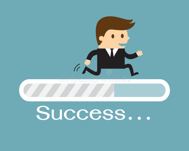 Businessman and progress loading bar, Success concept. Businessman and progress loading bar, Success concept