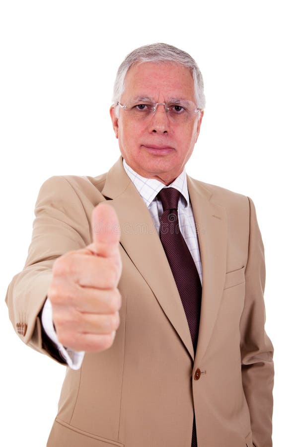 Zakenman met duim die als teken van succes wordt opgeheven stock fotografie Zakenman met duim die als teken van succes wordt opgeheven stock fotografie