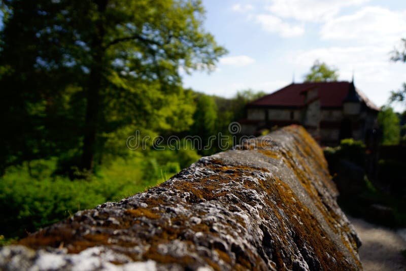 Zakończenie w górę ściennego Lichtenstein grodowego rozmytego tła fotografia royalty free Zakończenie w górę ściennego Lichtenstein grodowego rozmytego tła fotografia royalty free