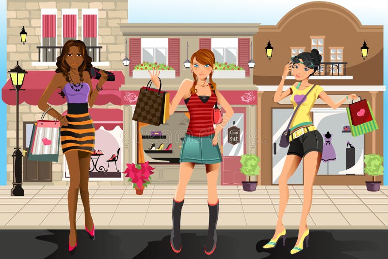 zakupy kobiety royalty ilustracja zakupy kobiety royalty ilustracja