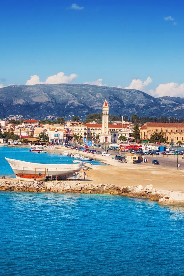 Zakynthos Town in the Morning Stock Photo - Image of ancient, europe