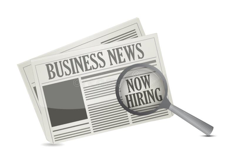 Found a job opportunity on a Business Newspaper illustration design over a white background. Found a job opportunity on a Business Newspaper illustration design over a white background