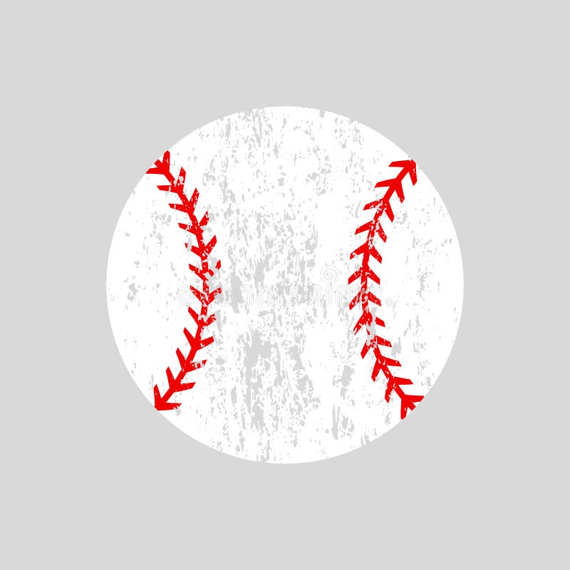 Distressed baseball ball. Vector silhouette. Vector icon isolated. Flat illustration. Distressed baseball ball. Vector silhouette. Vector icon isolated. Flat illustration