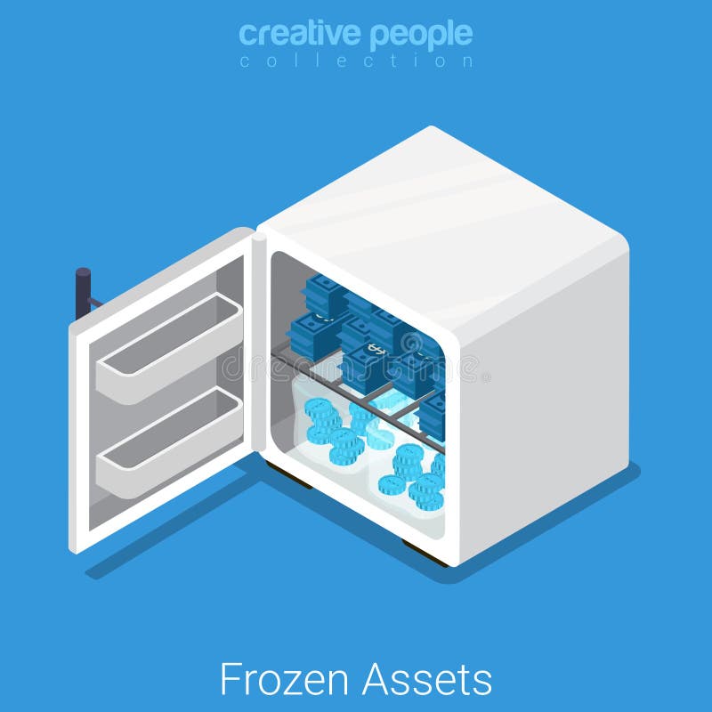 Zamarzniętego wartość rynku finansowego mieszkania 3d biznesowy wektor isometric ilustracji Zamarzniętego wartość rynku finansowego mieszkania 3d biznesowy wektor isometric ilustracji