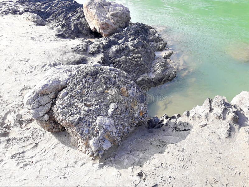 Zamknięty widok Plażowa strony skała obraz stock Zamknięty widok Plażowa strony skała obraz stock
