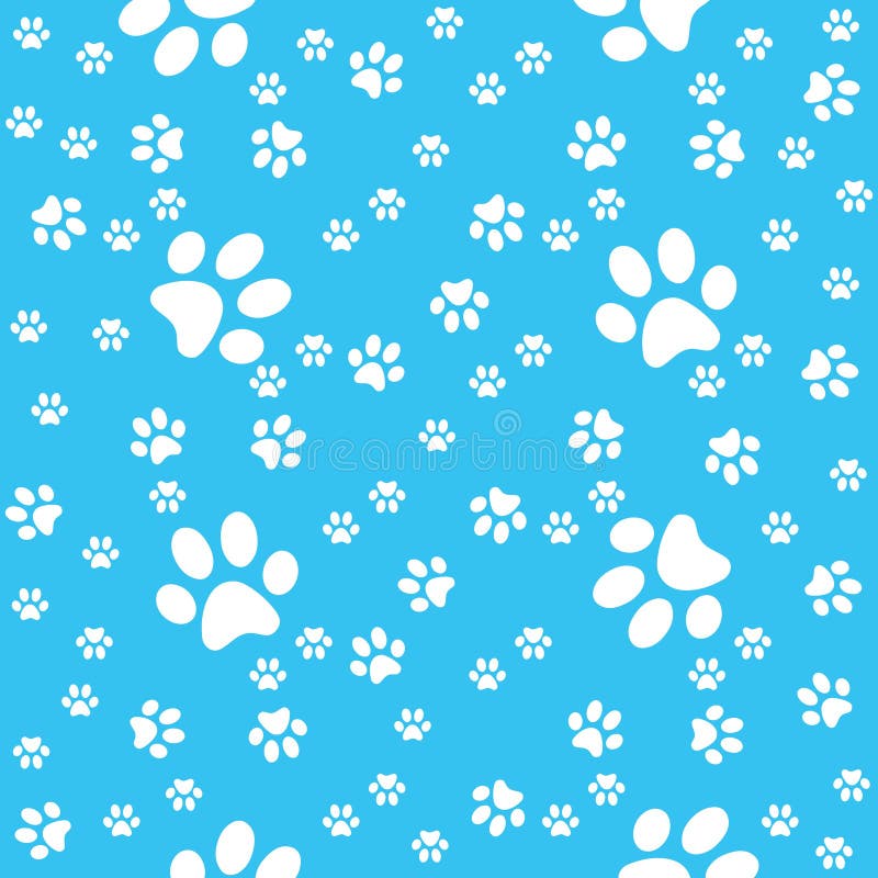 Zampe fondo, modello blu della zampa, illustrazione di vettore royalty illustrazione gratis Zampe fondo, modello blu della zampa, illustrazione di vettore royalty illustrazione gratis