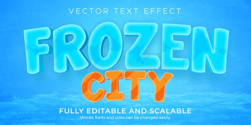 Zamrożony edytowalny efekt tekstowy 3d styl śniegu