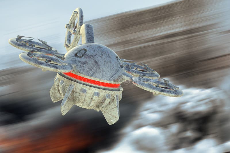 Zangão aéreo 2não pilotado do veículo em voo ilustração do vetor Zangão aéreo 2não pilotado do veículo em voo ilustração do vetor