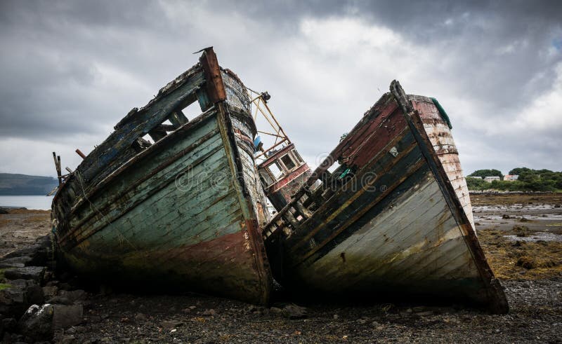 Zaniechane łodzie rybackie na Rozmyślam, Szkocja