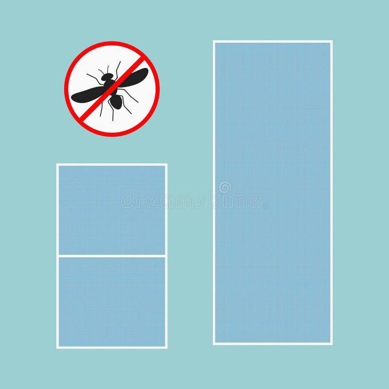 Zanzariera con la struttura per l'icona ed il simbolo delle finestre del PVC illustrazione vettoriale Zanzariera con la struttura per l'icona ed il simbolo delle finestre del PVC illustrazione vettoriale