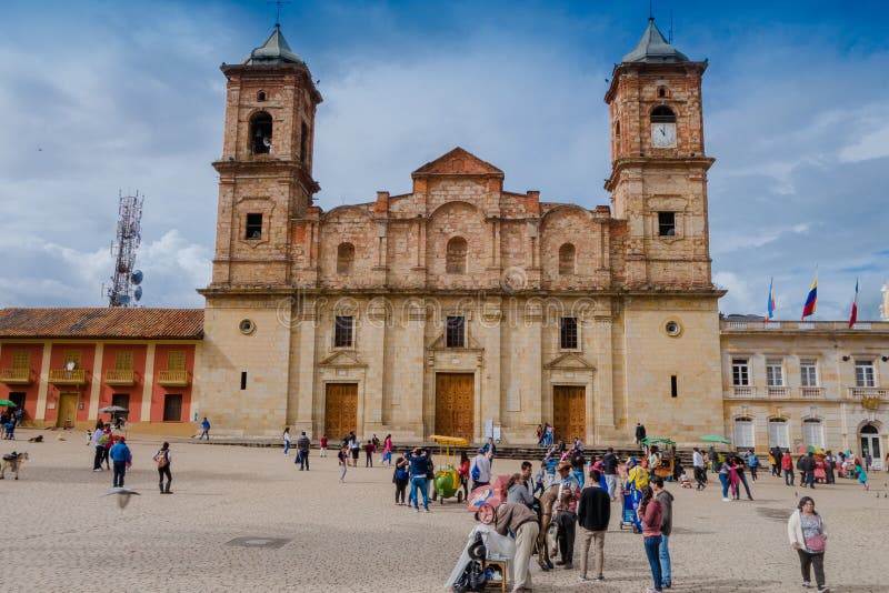 ZAPAQUIRA, COLOMBIA OCTOBER, 27, 2017: Unidentified people walking in Diocesan Cathedral of Zipaquira Cathedral of the