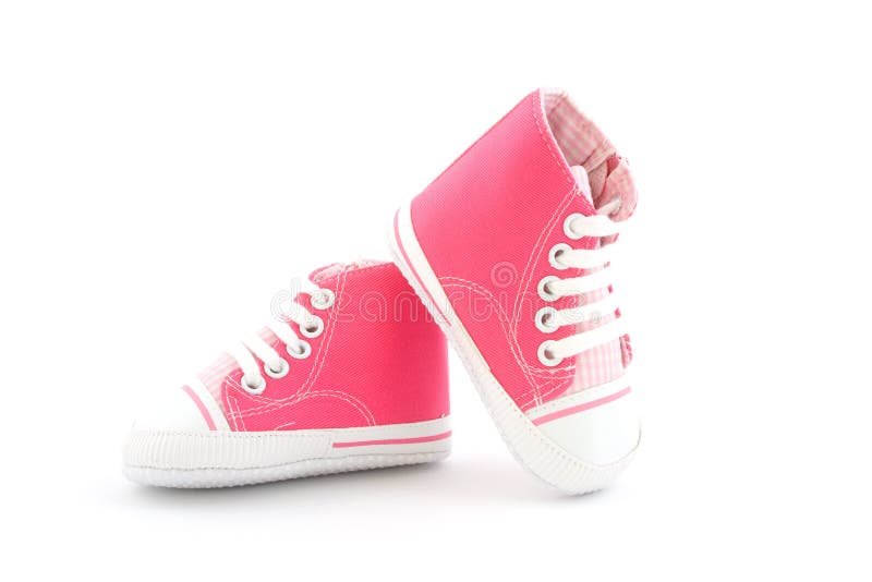 Zapatos de bebé rosas imagen de archivo libre de regalías