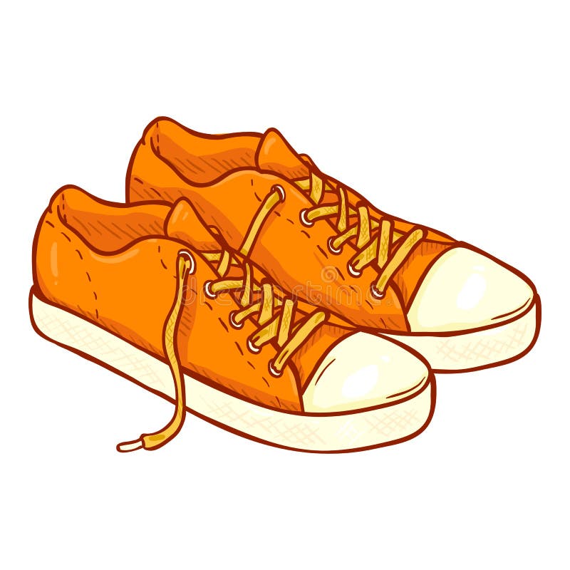Zapatos De Goma Ilustración De Dibujos Animados Ilustración del Vector -  Ilustración de anaranjado, historieta: 162962228