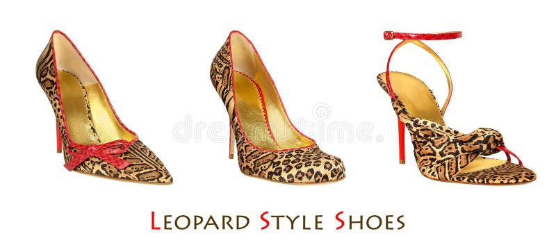 Zapatos de la impresión del leopardo imagenes de archivo Zapatos de la impresión del leopardo imagenes de archivo