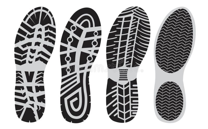 Zapatos del deporte de la huella stock de ilustración Zapatos del deporte de la huella stock de ilustración